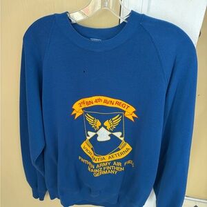 Vintage Jerzees German army air Blue Crewneck Sweater with Emblem